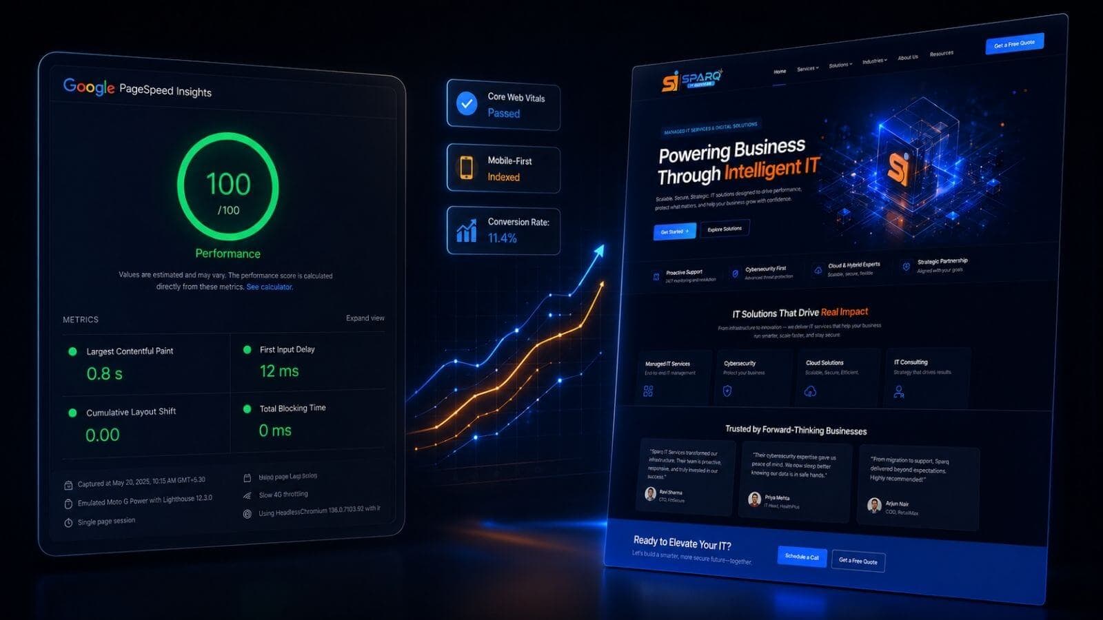 Growth Website System in action — Sparq IT