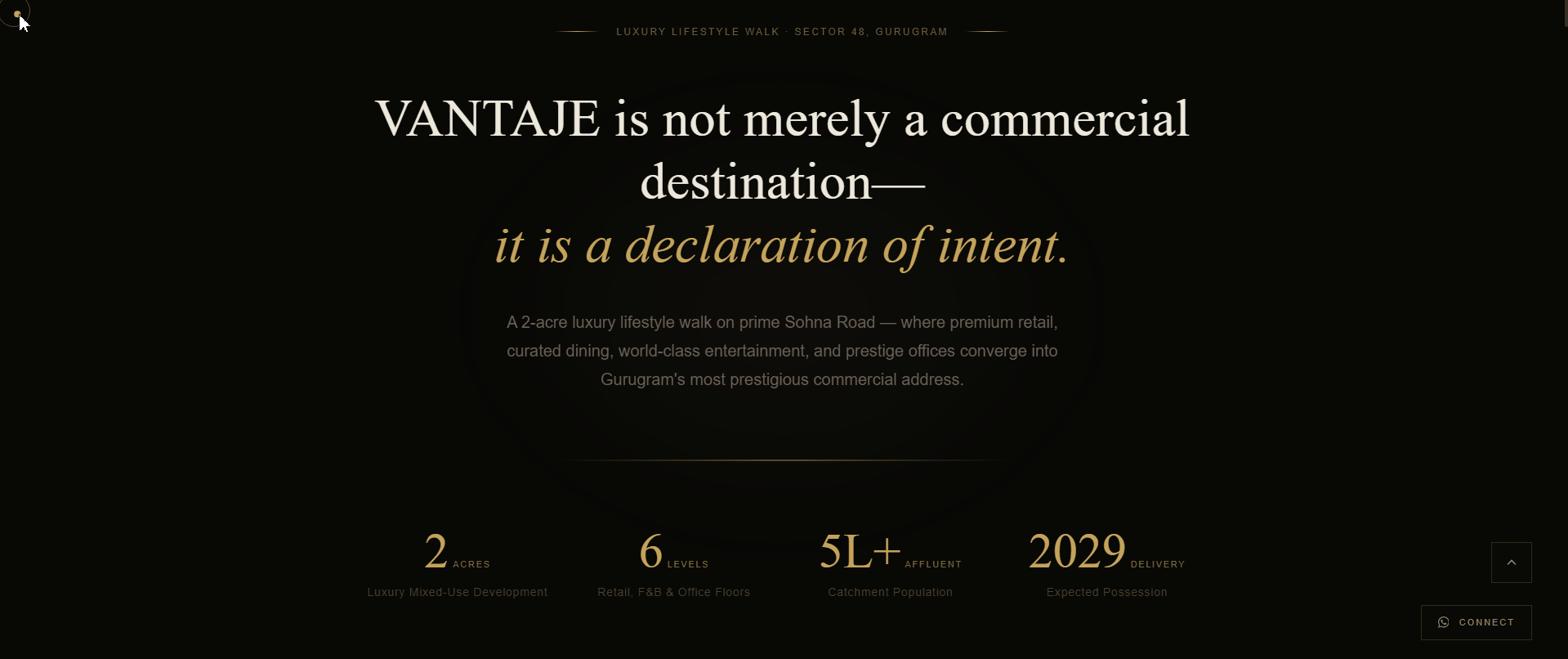 VANTAJE — Hero & Manifesto