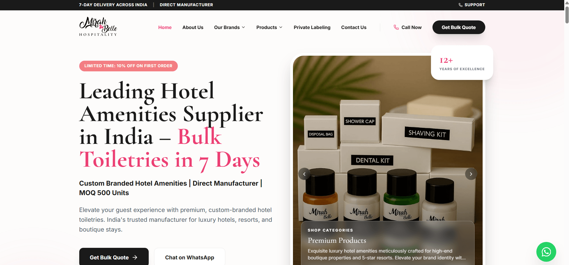 Mirah Belle Hospitality — Homepage Hero